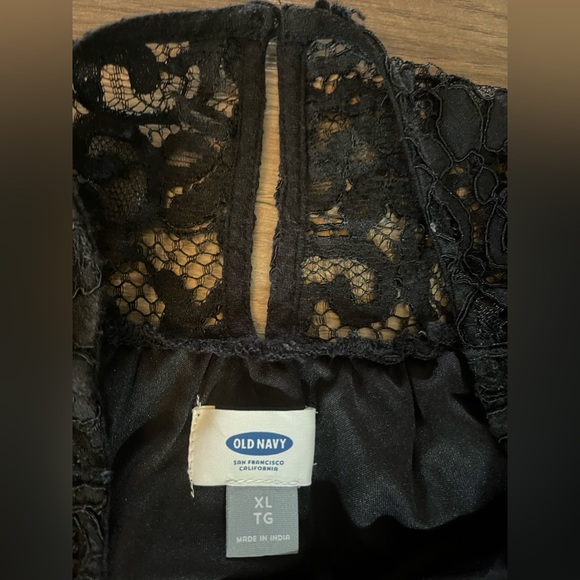 Old Navy Black Shift Dress w/ Top Lace Lining SZ XL - Picture 7 of 12